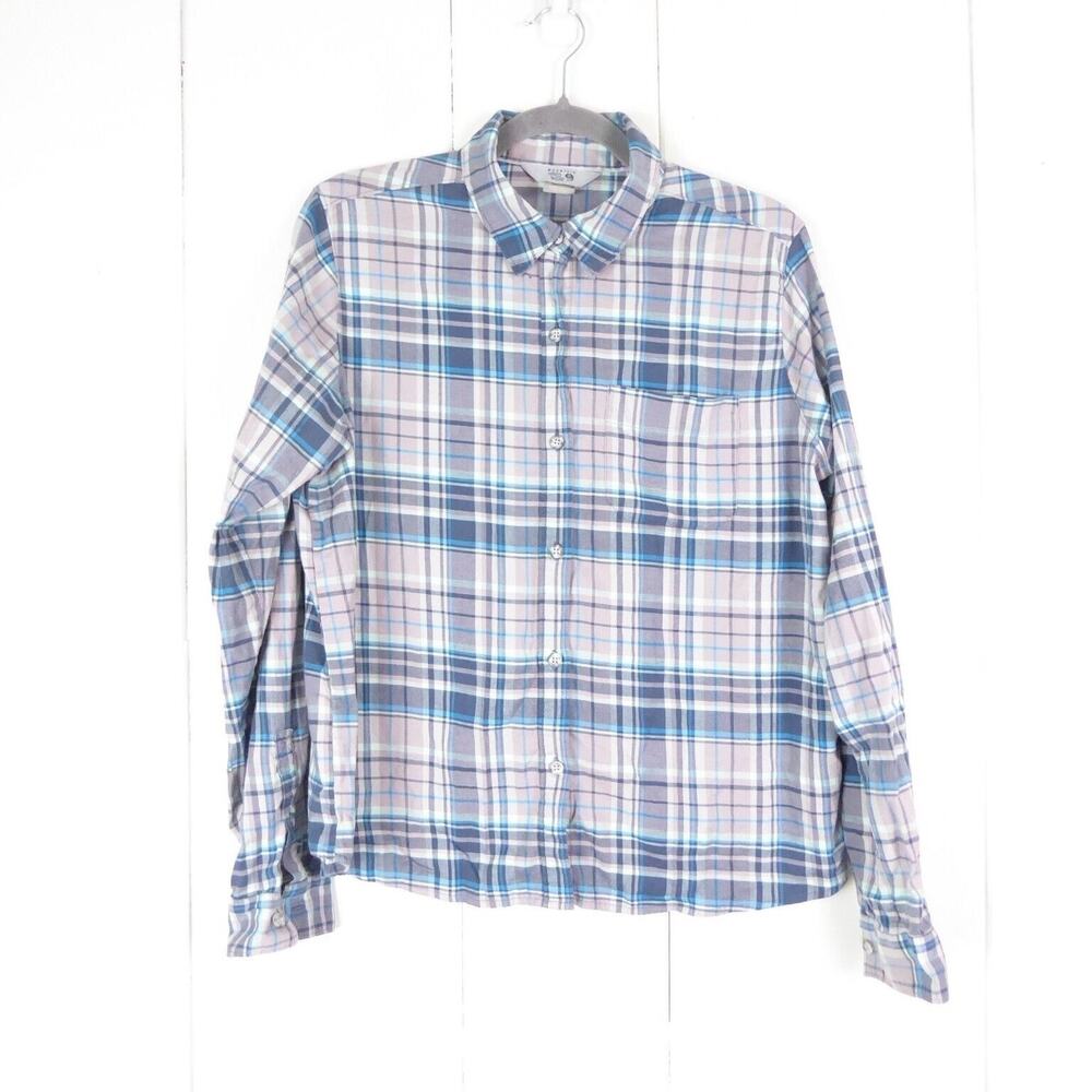 Mountain Hardwear Shirt Womens SZ L Flannel Button Up Long Sleeve Lightweight
